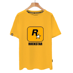 可定制R星5游戏公司Rockstar Games周边纯棉短袖t恤衫男女半袖夏