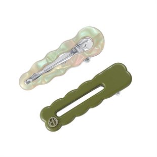 DODOGOGO法式简约醋酸发夹鸭嘴夹女2026新款高端侧边夹百搭波浪边