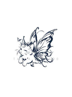 蝴蝶猫咪草本纹身贴她画防水仿真