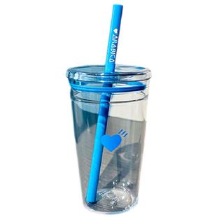 日本ROYAL咖啡吸管杯爱心阿拉比卡杯%百分号车载随手高颜值杯子