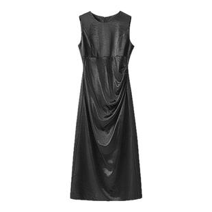 2025年春季新品时尚法式背心裙收腰显瘦静奢风气质醋酸缎女连衣裙