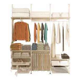 【三个房间】悬臂款金属衣柜落地式立柱衣帽间定制环保碳钢衣架