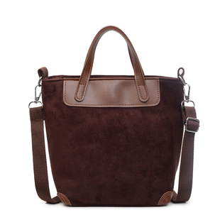 秋冬复古手提小包包女鹿皮绒通勤斜挎水桶包小众百搭大容量托特包