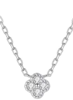 幸运四叶花项链女锁骨链