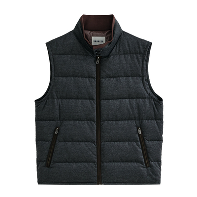 【SANHEER】高品质莫代尔羊毛面料保暖白鹅绒羽绒马甲外套 DAD314