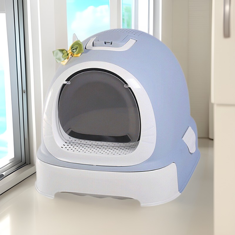 美卡猫砂盆全封闭猫号防厕所超大批发宠物用品外特大号溅抽屉式