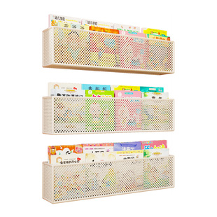 免打孔墙上书架挂墙过道门后置物架铁艺壁挂展示架儿童绘本展示架