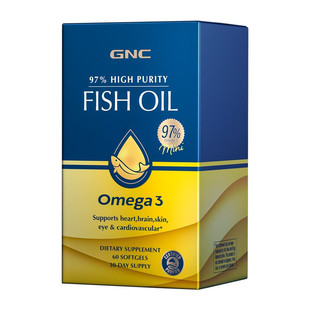 GNC健安喜皇冠97鱼油高纯度浓度epa深海鱼油软胶囊omega3中老年心
