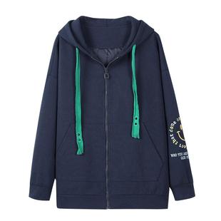 高初中女生外套秋冬装少女大童15岁学院风时尚休闲连帽开衫卫衣潮