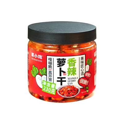 菜小饱麻辣香辣萝卜干230g瓶装下饭菜农家咸菜香脆腌制泡菜酱菜