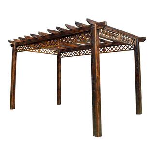 防腐木葡萄架庭院别墅碳化木户外农村小院凉亭花架实木爬藤架定制