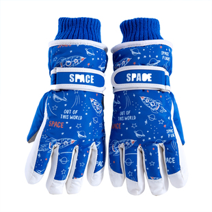 儿童滑雪手套男童3到6岁女童卡通小孩玩雪打雪仗防水加厚棉手套冬