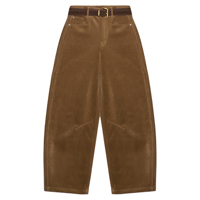 不晚BUWANJUST【复古主义】高品结构感廓形灯芯绒裤B1010