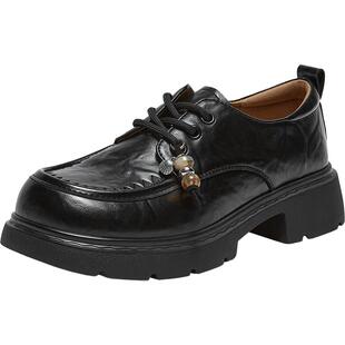 百思图2026春季新款英伦风厚底牛津鞋皮鞋乐福鞋女单鞋BV067AM6