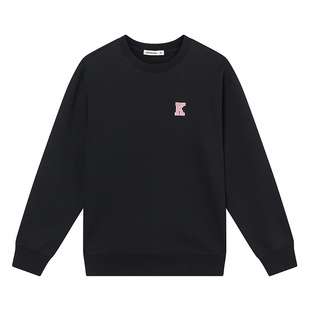 美特斯邦威卫衣男士秋季新款针织舒适加绒简约印花圆领套头男上衣