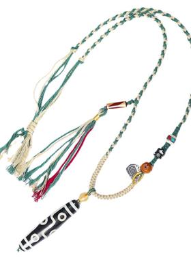 藏传虎牙天珠项链手工国风天然