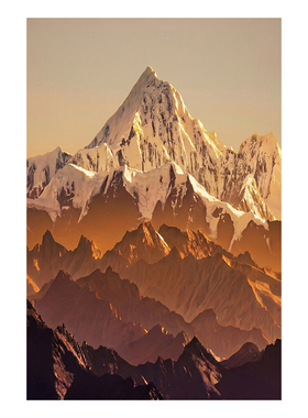 轻奢日照金山油画客厅沙发背景墙装饰画背有靠山玄关挂画室内壁画