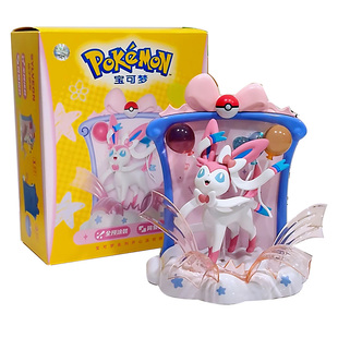 宝可梦手办仙子伊布玩偶摆件开心派对相框玩具皮卡丘儿童男孩礼物