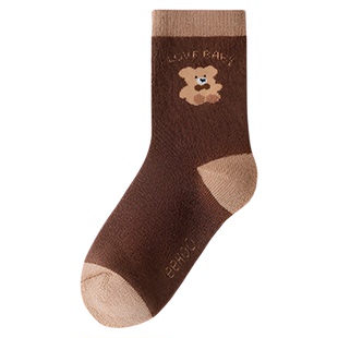 英氏儿童袜子男童加厚毛圈袜中大童秋冬保暖中筒袜防滑学生袜清仓