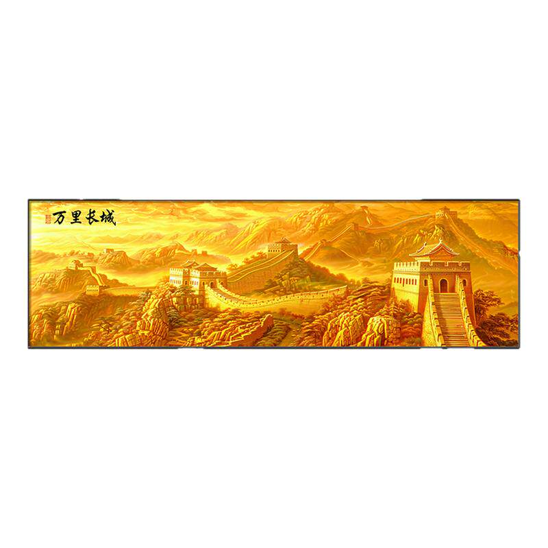 万里长城客厅装饰画金色茶室挂画