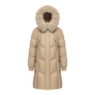 【狐狸毛领】波司登奥莱冬季女中长款可脱卸帽气质优雅厚羽绒服