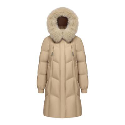 波司登狐狸毛领可脱卸帽羽绒服