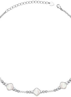 VIGG云光几何项链女白贝母珍珠