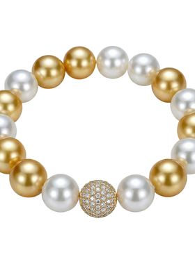 西大班澳母贝白金混彩珍珠手串女