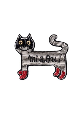 手工刺绣猫咪胸针精致高档
