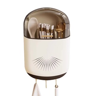 高档新款筷子收纳盒筷子筒家用厨房快子勺子置物架筷篓筷笼免打孔