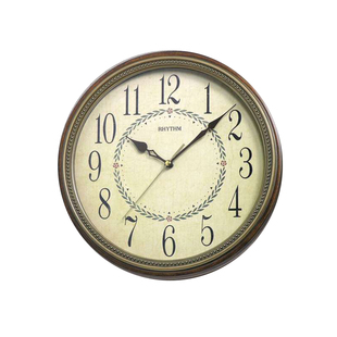 RHYTHM丽声挂钟客厅卧室办公室典雅实木田园清新挂钟CMG985/400