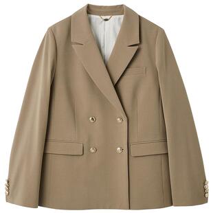 LILY BROWN2026早春新品通勤翻领双排扣正肩西装外套LWFJ261072