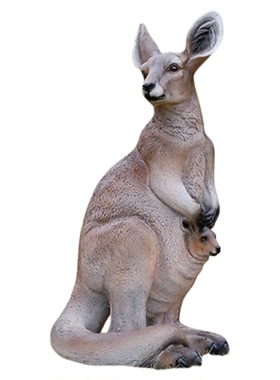 仿真袋鼠雕塑玻璃钢动物大型摆件庭院景区草坪户外公园林景观装饰