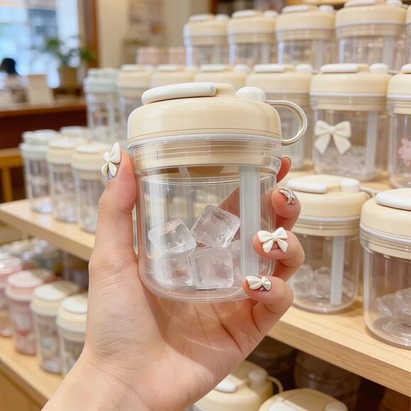 三合一冰杯水杯便携冷萃杯随手杯外出冰格咖啡杯模具食品级按压制