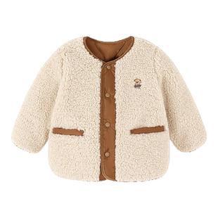 [泰迪熊IP联名]迷你巴拉男女童外套宝宝双面穿保暖外衣2025冬新品