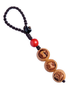 桃木挂件护身符三合六合钥匙扣