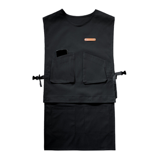 防水围裙无袖可拆卸工装罩衣男女餐饮奶茶店加长工作服定制logo