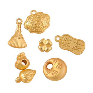 古法沙金吊坠diy手工手链项链福袋葫芦莲蓬挂坠隔珠编织手绳配件