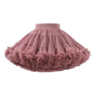 秋冬酒红蓬蓬裙女童tutu裙公主裙加蓬突突裙儿童突突裙半身裙洋气