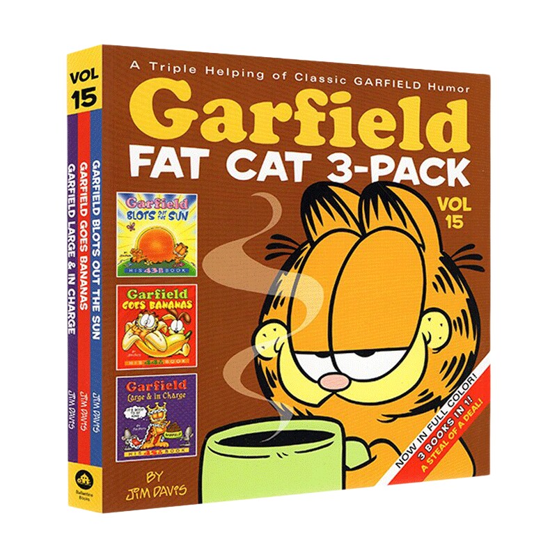 加菲猫漫画三合一合订本15 英文原版 Garfield Fat Cat 3-Pack #15 英文版 进口英语原版书籍