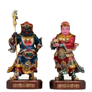 关平周仓神像树脂关二爷关公护法武财神左右副将将军家用供奉摆件