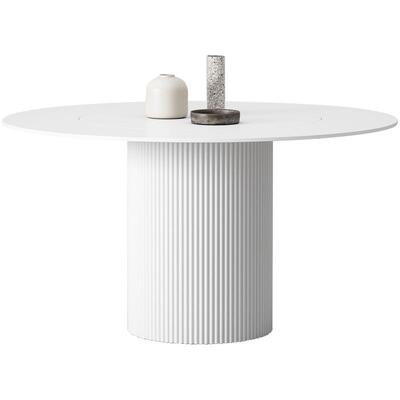 蒂诺莎奶油风纯白圆餐桌