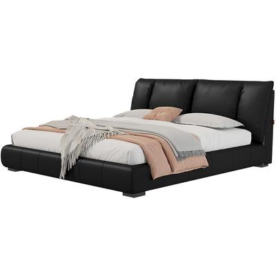 【巨能装】顾家家居现代牛皮抽屉储物主卧大床帆船软包真皮床8189