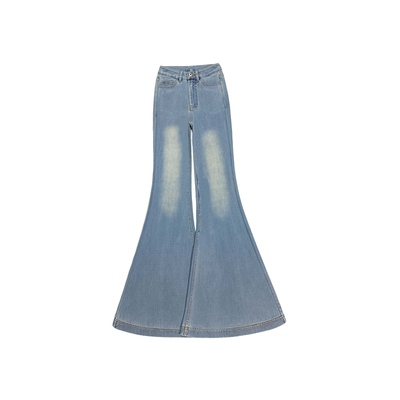 2026早春高腰显瘦牛仔大喇叭长裤