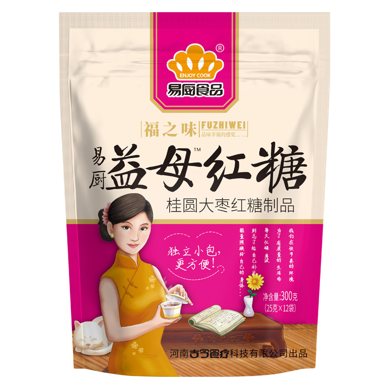 易厨食品益母红糖 桂圆大枣红糖产妇月子经期红糖独立小包装300g