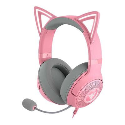 Razer雷蛇北海巨妖萌猫版V2粉晶USB头戴RGB游戏耳机适用