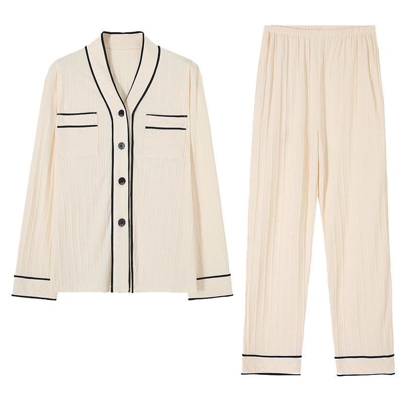 睡衣女士春秋款秋冬季纯棉长袖家居服全棉春夏季薄款大码宽松套装
