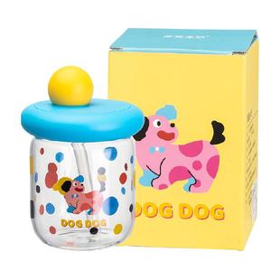 摩登主妇玻璃杯带盖牛奶杯豆浆杯咖啡杯外带高颜值水杯女吸管杯子