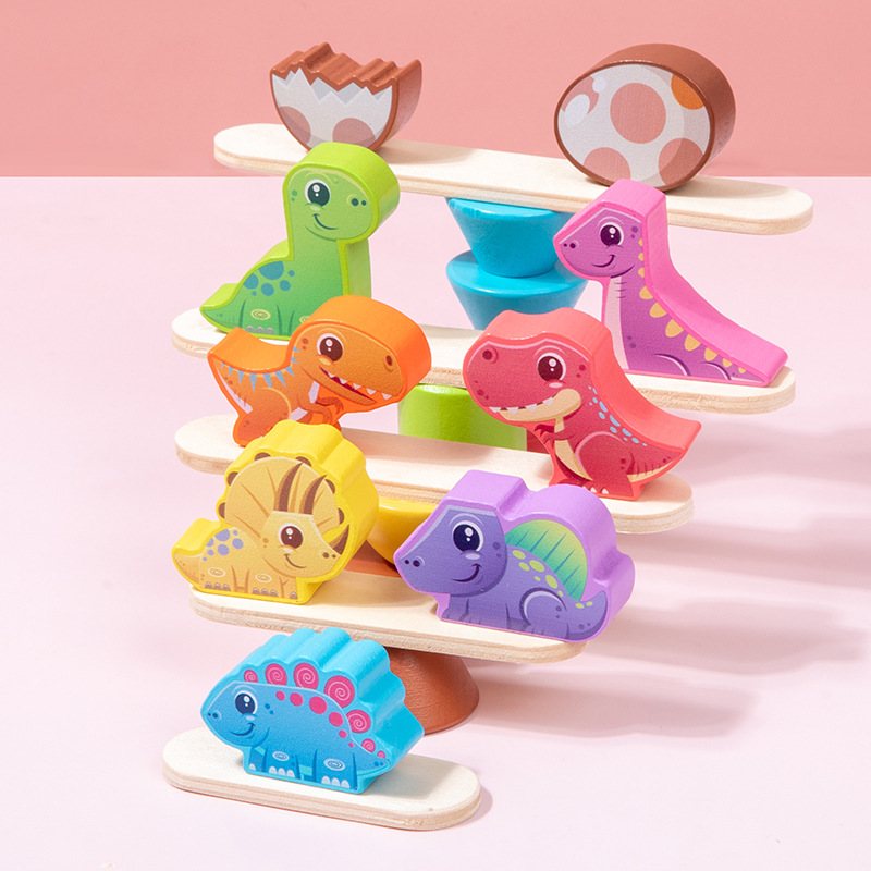 木制多功能动物平衡玩具益智高积木亲子早教叠叠儿童堆叠玩具互动