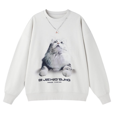 BJHG小猫长袖t恤男款情侣卫衣